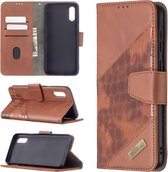 Voor Samsung Galaxy A02 / M02 Bijpassende Kleur Krokodil Textuur Horizontale Flip PU Lederen Case met Portemonnee & Houder & Kaartsleuven (Bruin)