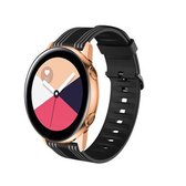 20 mm voor Huami Amazfit GTS / Samsung Galaxy Watch Active 2 / Huawei Watch GT2 42 MM gestreepte siliconen band (zwart Gary)