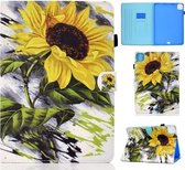 Geschilderd patroon TPU horizontale flip lederen beschermhoes voor iPad Air (2020) (Sun Flower)
