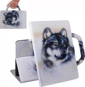 Voor Lenovo Tab M10 FHD Plus TB-X606 Draagbare Gekleurde Tekening Horizontale Flip Lederen Case met Houder & Kaartsleuven & Portemonnee (Witte Wolf)