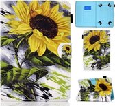 Geschilderd patroon TPU horizontaal Flip lederen beschermhoes voor universeel 10 inch (Sun Flower)