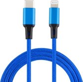 2A USB naar 8-pins gevlochten datakabel, kabellengte: 1m (blauw)