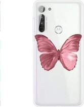 Voor Motorola Moto G8 Power Lite TPU patroon zachte beschermhoes (rode vlinder)