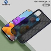 Voor Samsung Galaxy A21s PINWUYO-serie 2e generatie pc + TPU Anti-drop All-inclusive beschermende schaal Matte achterkant (blauw)