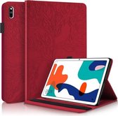Voor Huawei MatePad 10.4 inch Life Tree Series Horizontale Flip lederen tas met houder & kaartsleuven & penhouder (rood)