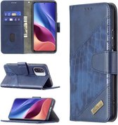 Voor Xiaomi Mi 11i / Poco F3 / Redmi K40 Bijpassende kleur Krokodiltextuur Horizontale flip PU lederen tas met portemonnee & houder & kaartsleuven (blauw)