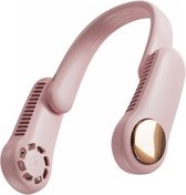 MF017 Hangende nekventilator Student Windkracht Mini opvouwbare USB-bladerloze ventilator (roze)