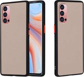 Voor OPPO Reno4 Pro 5G Skin Hand Feeling Series Anti-fall Frosted PC + TPU beschermhoes (zwart)