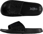 Dames Badslippers | Poolsliders zwart met glitters