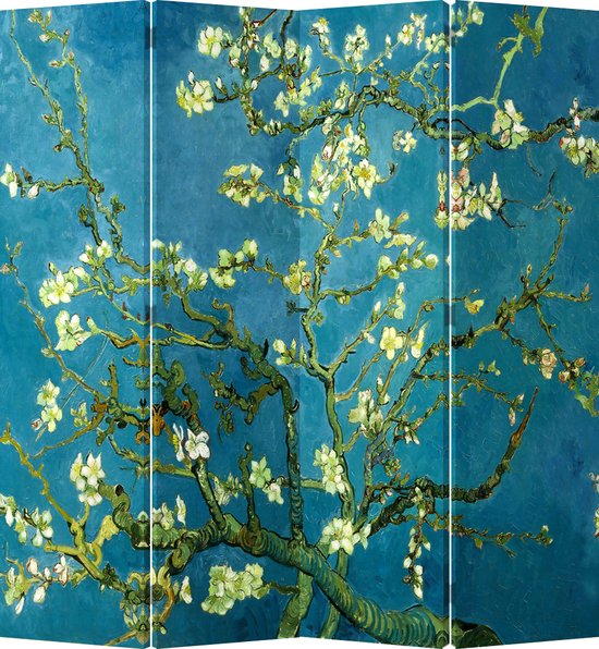 Fine Asianliving Kamerscherm Scheidingswand B160xH180cm 4 Panelen Van Gogh Amandelbloesem - Fine Asianliving