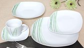 YILTEX - Hailey – Serviesset / Tafelservies/ Serviesset 6 Persoons / Servies 6 Personen / Serviesset 30 Delig / Serviesset Vierkant – Porselein