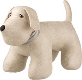 J-Line Deurstop Hond Imitatie Leder Beige/Grijs