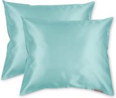 Beauty Pillow® - Satijnen Kussenslopen - Voordeelset - Duo Pack - 60x70 cm - Petrol