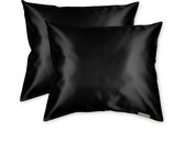 Beauty Pillow® Original - Satijnen Kussenslopen - Voordeelset - Duo Pack - Black - 60x70 cm