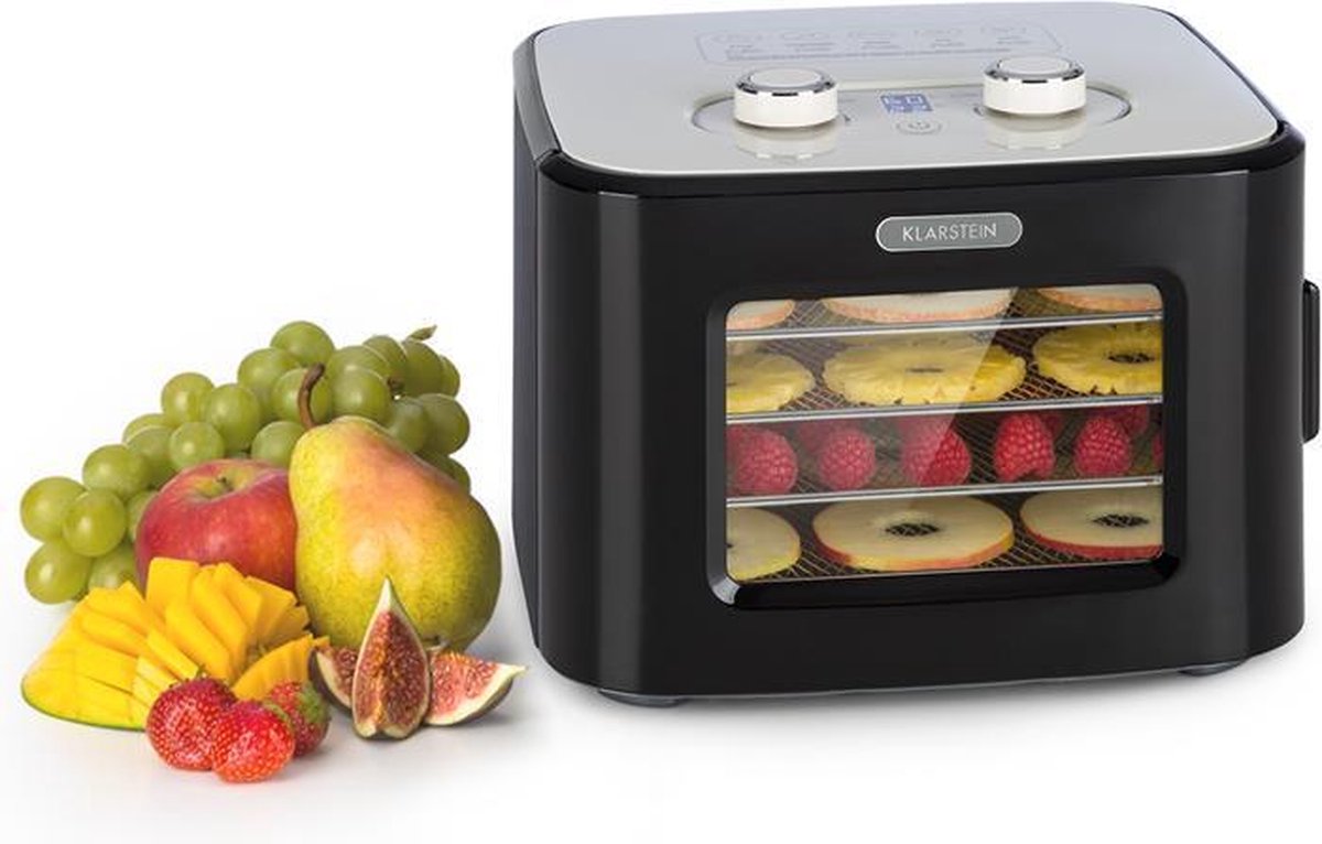 Klarstein Tutti Frutti droogautomaat 400W Temperatuur 35-80°C 3D circulatie 8 liter . max. 55 dB Zwart