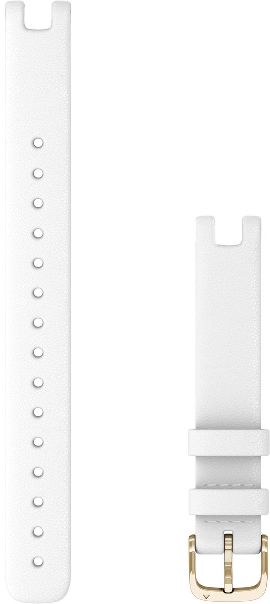 Garmin Lily Horlogebandje Extra Lang - 14mm - Wearablebandje - Italiaans Leer - Wit