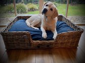 Mijn Bikkel The Home Collection – The Original – Honden hoeslaken – ‘Waterproof’ badstof donkerblauw/zwart voor hondenkussen – Large – 80 x 120 cm