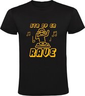 Sta op en rave Heren T-shirt - muziek - festival - dj - techno - house