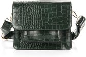 Yoonz - Crossbody Tas - Flap Met Magneetsluiting - Afneembaar En Verstelbaar Hengsel - Croco Print - Groen