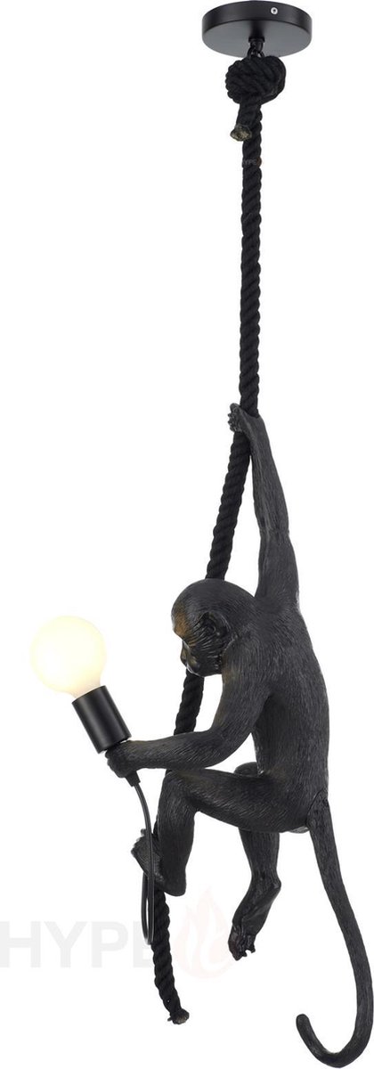 Hype it aap lamp hanglamp - 70 x 24 cm - Lamp aap aan zwart touw - Monkey  lamp -... | bol.com