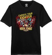 Mortal Kombat Choose Fighter Black T-Shirt - S