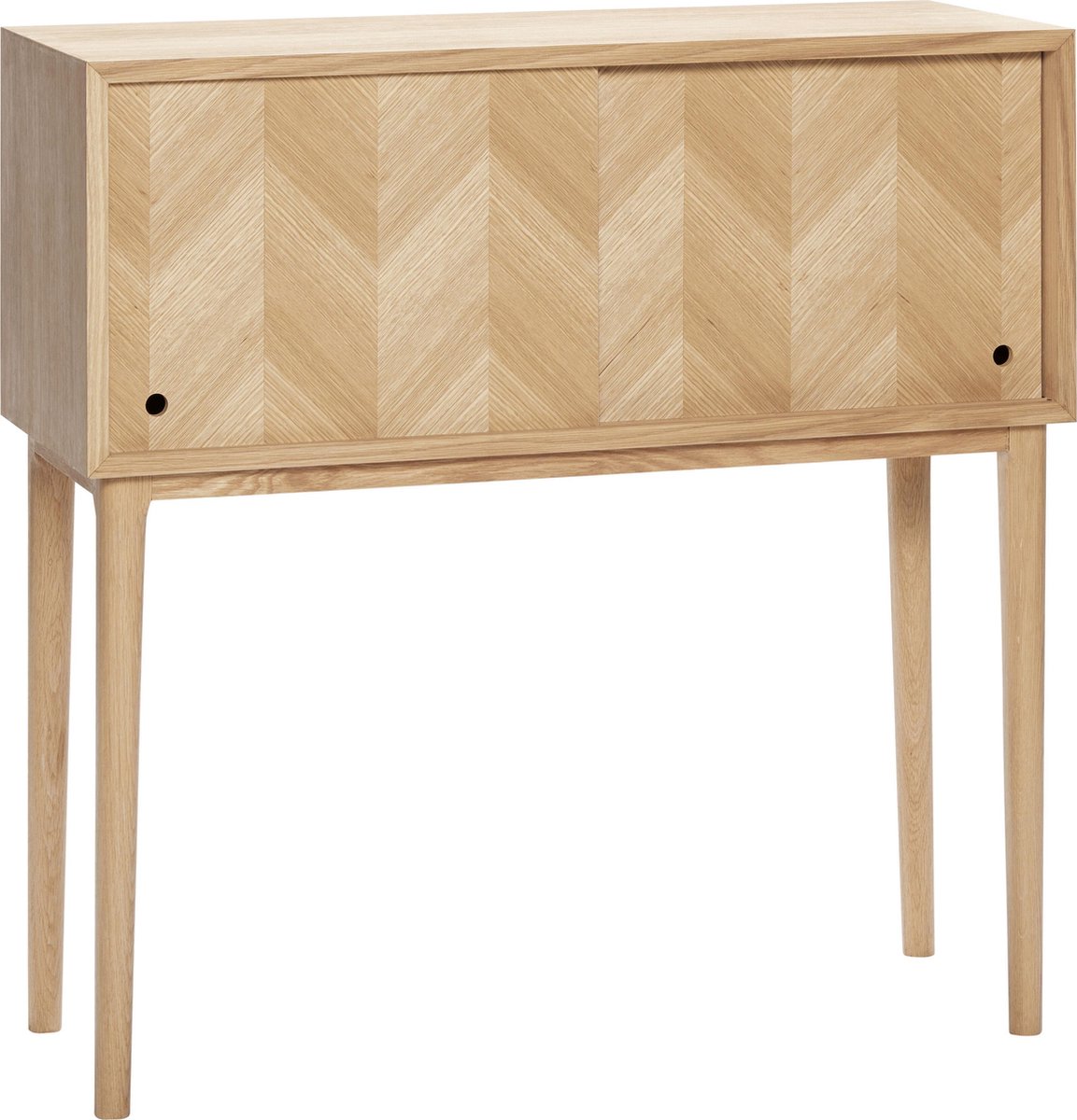 Hubsch Interior HÜBSCH INTERIOR - Naturel FSC® eiken dressoir met visgraat motief - 90x35xh90cm