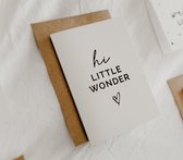 HI LITTLE WONDER! - Geboorte kaartje - kaartjes om te versturen - kaartenset - kaartjes blanco - kaartjes met tekst