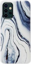 ADEL Siliconen Back Cover Softcase Hoesje voor Samsung Galaxy A32 (4G) - Marmer Blauw Wit