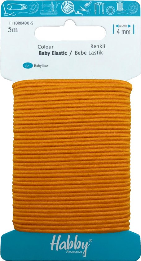 Élastique Habby 4mm | Élastique rond pour bébé | Orange | 5 mètres | Hobby  - Artisanat... | bol.com