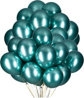 20 Metallic Ballonnen - Green - 30 cm - Latex - Chroom - Verjaardag - Feest/Party - Ballonnen set -