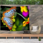 Ulticool - Papillon Fleurs Nature - Affiche Tapisserie - 200x150 cm - Groot tapisserie - Affiche Jardin Tapisserie