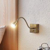 Lindby - LED wandlamp - 1licht - ijzer, kunststof - H: 7 cm - oud-messing - Inclusief lichtbron