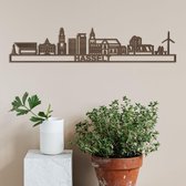 Skyline Hasselt notenhout - 60cm- City Shapes wanddecoratie