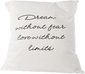 Sierkussen - Kussen - Dream Without Fear - Wit - 45x45cm