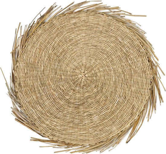 Liviza Placemat rond zeegras Bohemian Muurdecoratie Woondecoratie