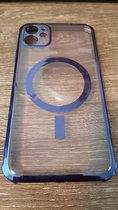 iPhone 11 - Hoesje met MagSafe – Qi Wireless - Apple Oplader - Kleur Blauw