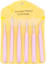 DW4Trading® Antistatische precisiepincetten set 6 delig roze