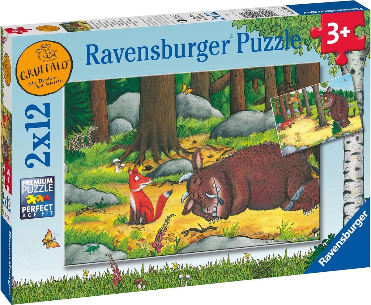 Ravensburger puzzel The Gruffalo - 2x 12 stukjes - Kinderpuzzel - Ravensburger