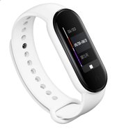 Siliconen Smartwatch bandje - Geschikt voor  Xiaomi Mi Band 5 siliconen bandje - wit - Horlogeband / Polsband / Armband