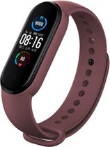 Siliconen Smartwatch bandje - Geschikt voor  Xiaomi Mi Band 5 siliconen bandje - wijnrood - Horlogeband / Polsband / Armband