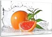 Peinture sur verre Fruits, Cuisine | Orange, blanc, vert | 120x70cm 1Hatch | Tirage photo sur verre |  F007139