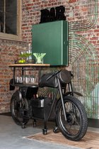 J-Line Bar Motorfiets voor 12 Glazen en 6 Flessen Metaal/Mango Hout Donkergrijs/Naturel; Bruin