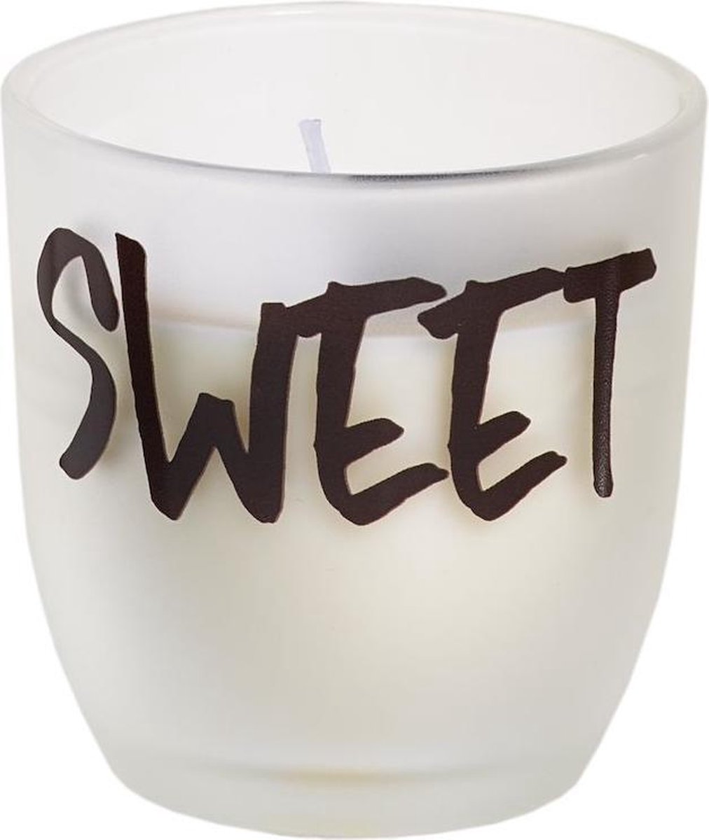 Matglas doorzichtig met kaars SWEET