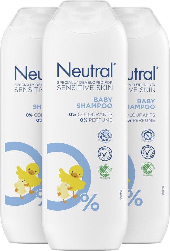 Neutral 0% Baby Shampoo Parfumvrij - 3 x 250 ml - Voordeelverpakking