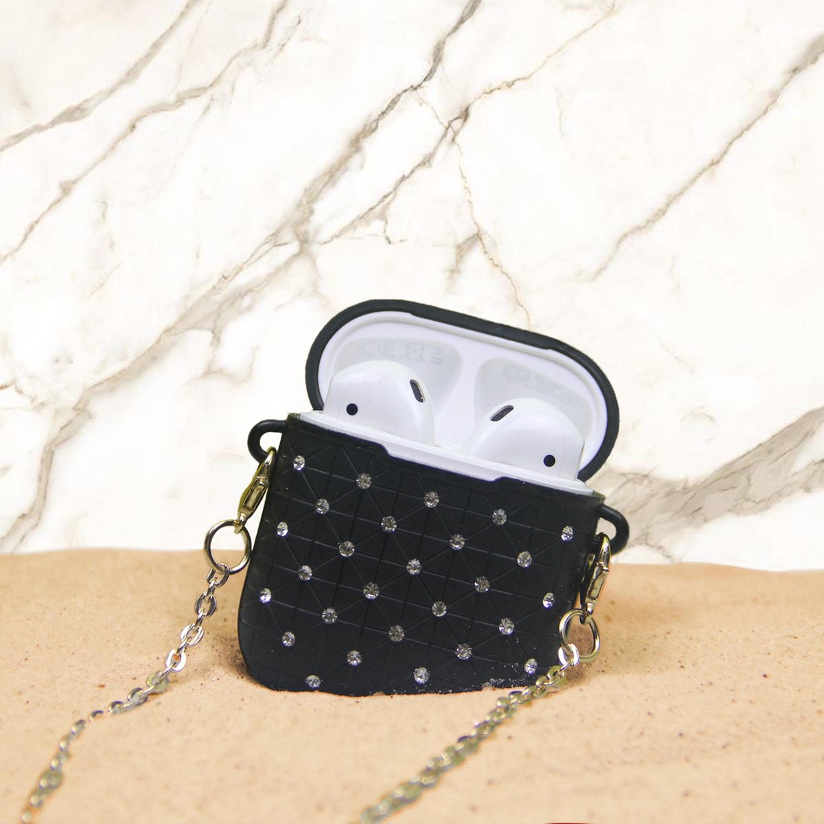 Crystal  - AirPods Case - Black - AirPods 1 en 2