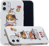 Voor iPhone 12 mini Luminous TPU zachte beschermhoes (katten)