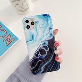 Voor iPhone 12 mini Ocean Wave Coral TPU Smooth Marbled IMD Mobile Phone Case (Black SD2)