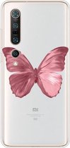 Voor Xiaomi Mi 10 Pro 5G schokbestendig geverfd TPU beschermhoes (rode vlinder)