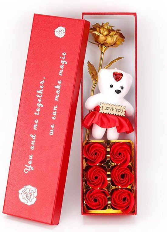 Valentijn roos - cadeautje voor haar - Giftset vrouw - Valentijns cadeautjes... | bol.com