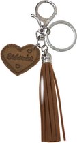 Verhaak Sleutelhanger Leather Nature Unisex Leer Donkerbruin